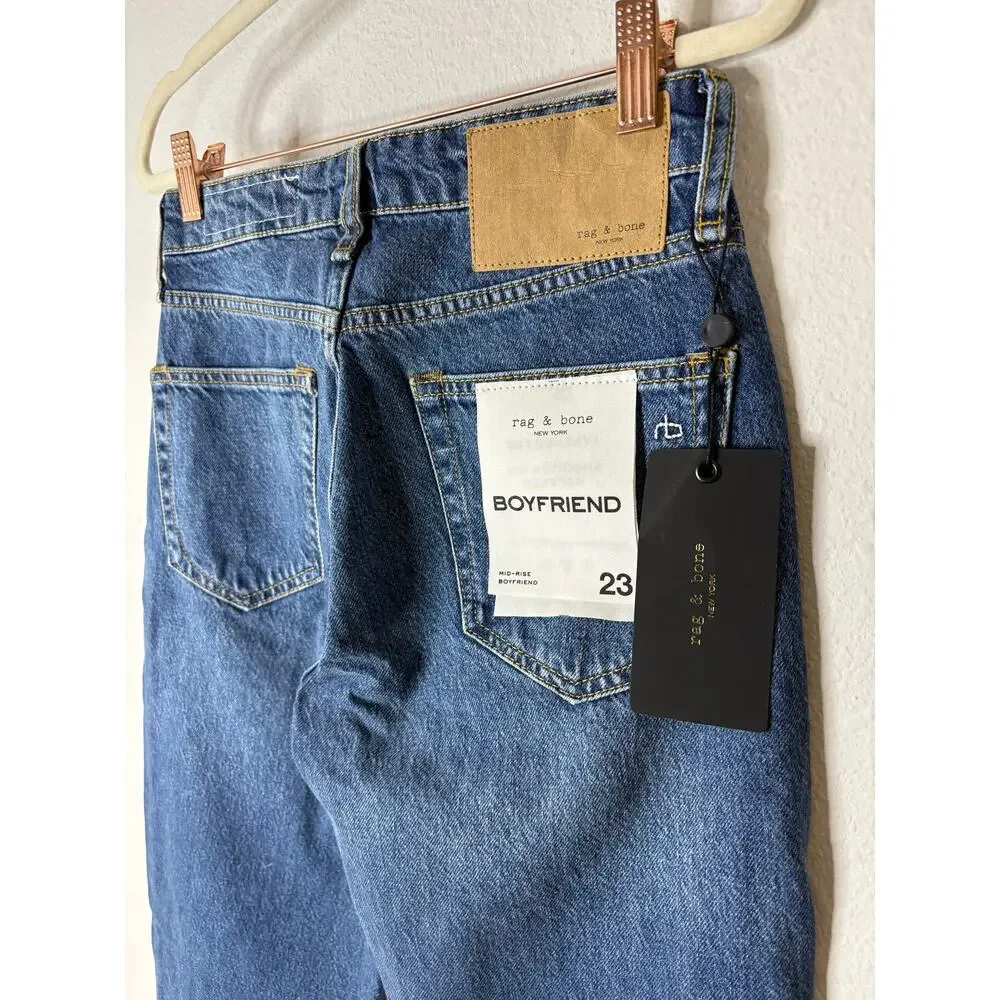 Rag & Bone Rosa Mid Rise Boyfriend Jeans Tapered Streetwear 90s Baggy Y2K 23